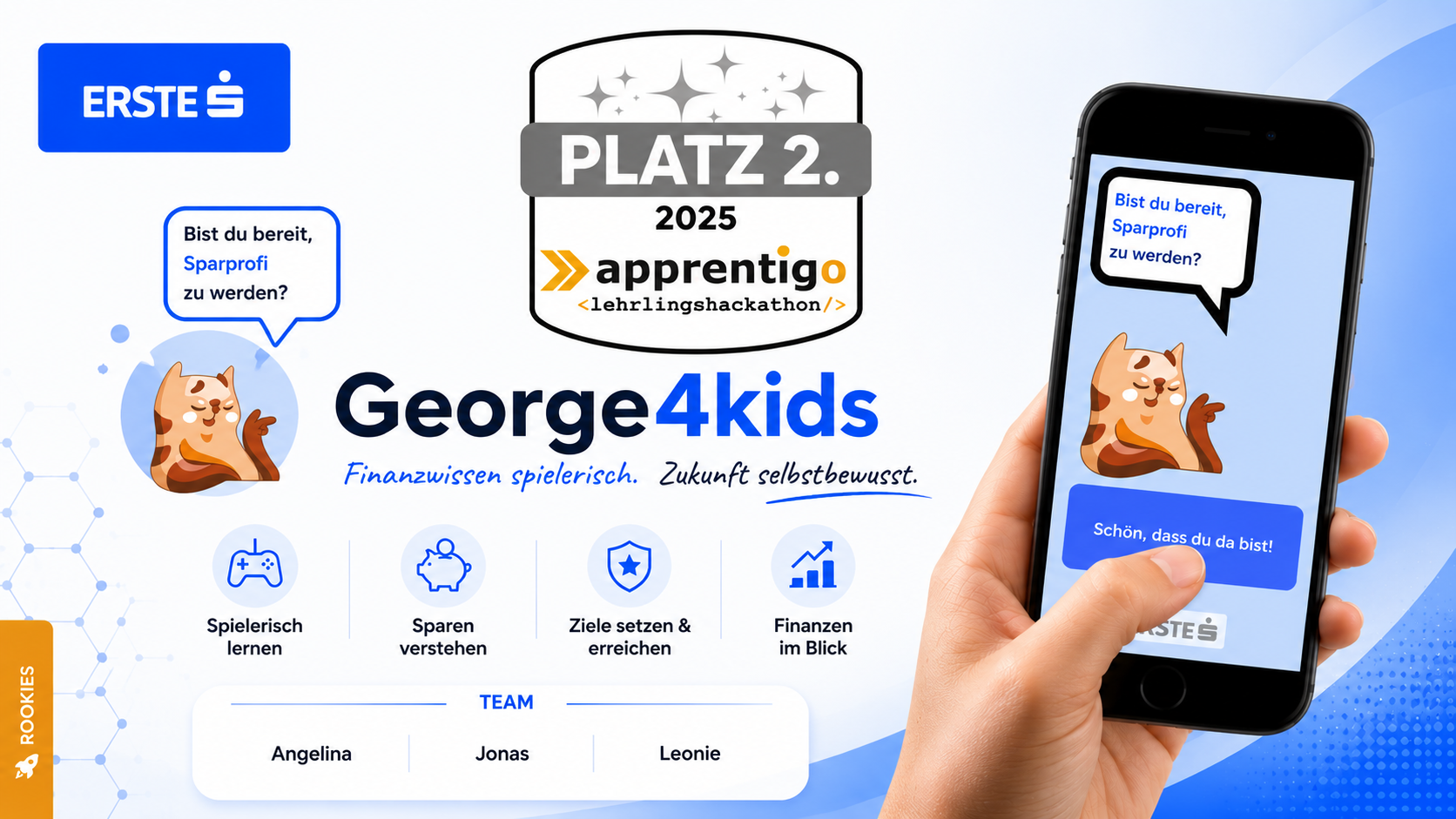 Platz 2 – Siegerprojekt George4kids beim Lehrlingshackathon der Erste Bank Österreich